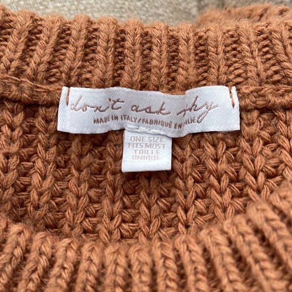 - Don’t Ask Why Acrylic Sweater. Size‎ OS. Made in Italy. Burnt Orange - Picture 4 of 5